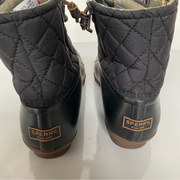 Sperry Black Waterproof Duck Boots. Size 7.5 Women's - Picture 6 of 11